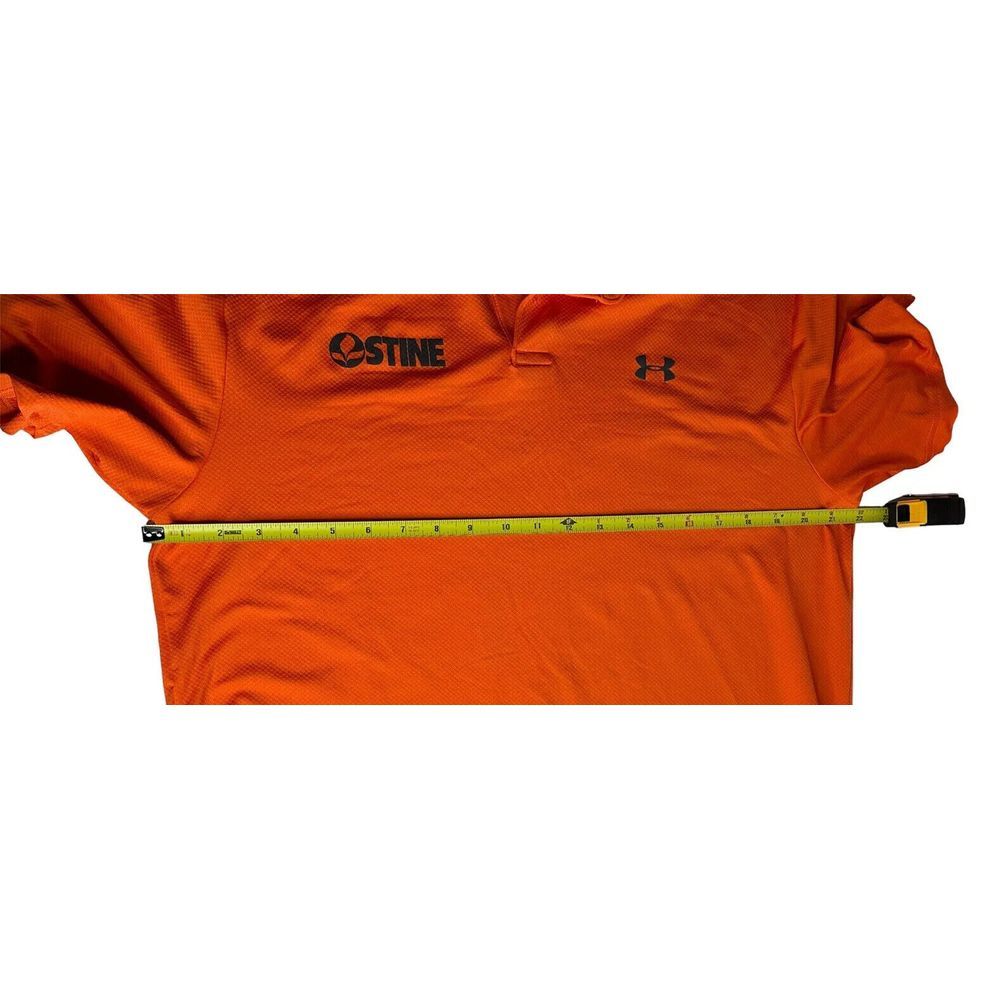 Under Armour Men's Orange Polo Shirt Short Sleeve‎ Large Loose Heatgear Golf - Picture 5 of 8